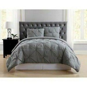 TRULY Soft 3Pc Pleated Full/Queen Comforter Set – Gray